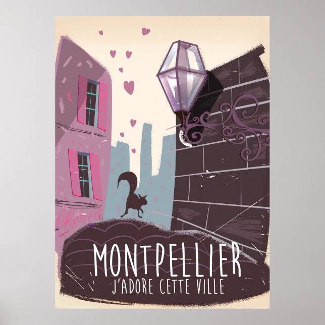 Montpellier-Frankreich-Städteplakat Poster (Vorne)