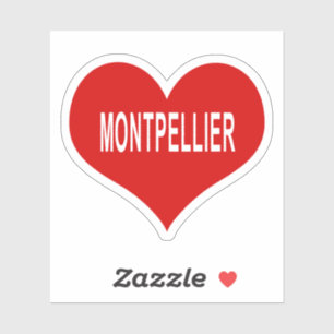 MONTPELLIER Rotes Herz Vinyl Aufkleber
