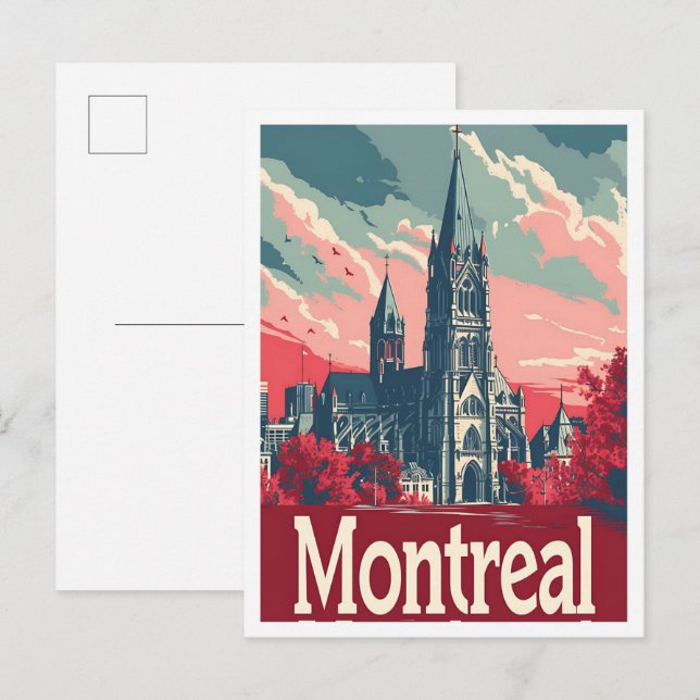 Montreal Canada Art vintage Travel Postkarte (Vorne/Hinten)