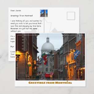 Montréal Canada Old Town at Dusk Postkarte