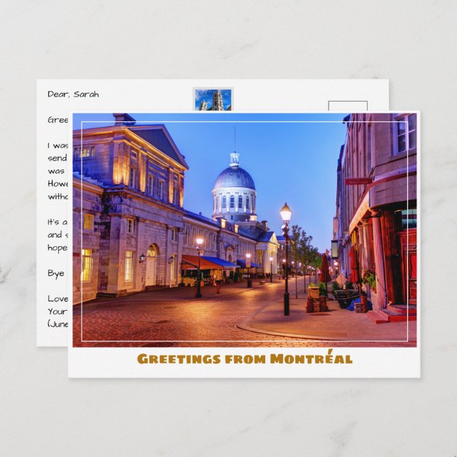 Montréal Canada Old Town Modern Postkarte (Vorne/Hinten)