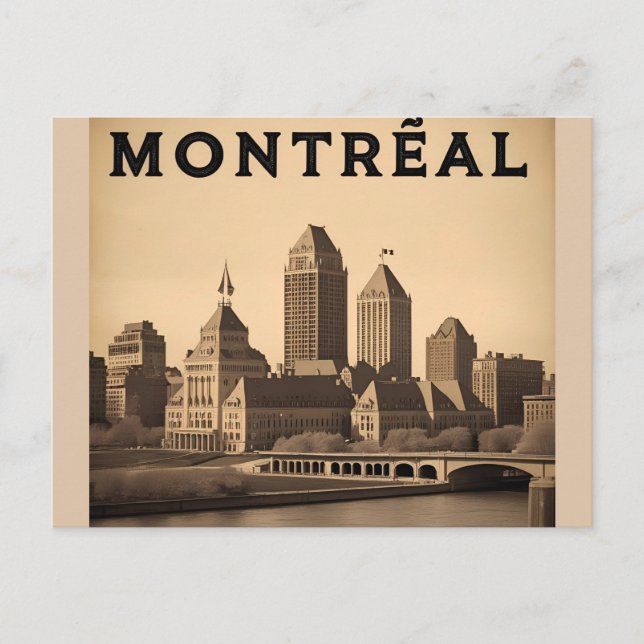 Montreal Canada Vintag Skyline Postkarte (Vorderseite)