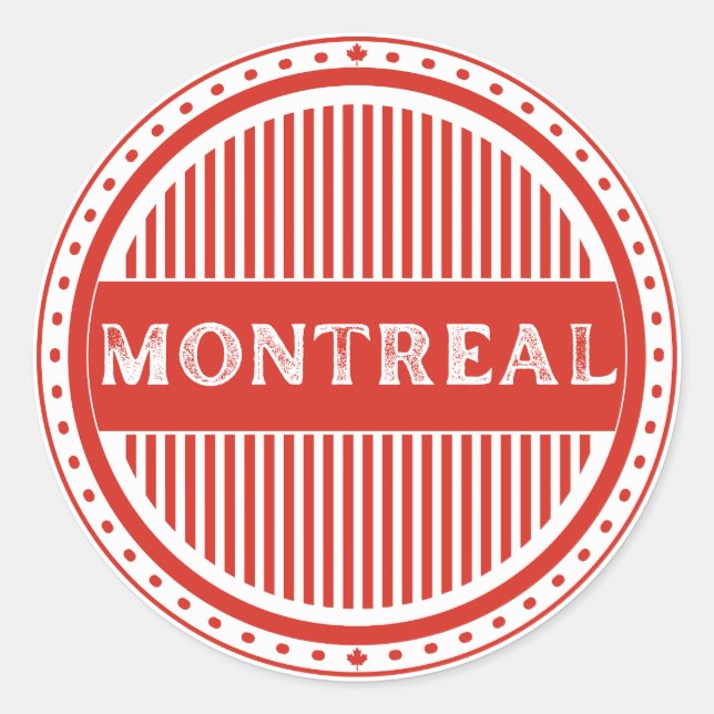 Montreal City Pride Emblem – Canadian Identity Runder Aufkleber (Vorderseite)