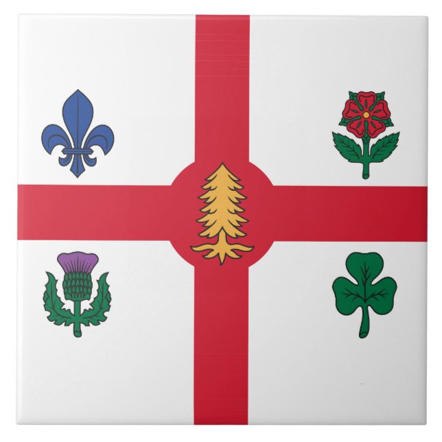 Montreal Flag on Tile Fliese (Vorderseite)
