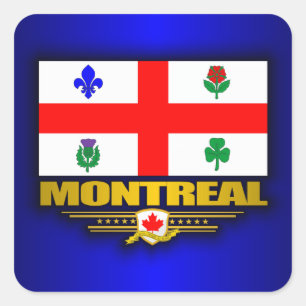 Montreal-Flagge Quadratischer Aufkleber
