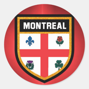 Montreal-Flagge Runder Aufkleber