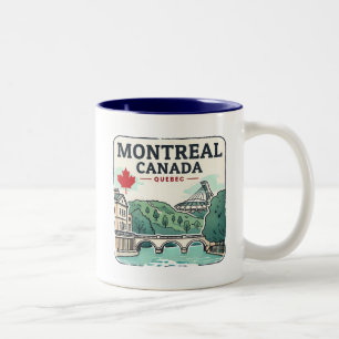 Montreal Kanada Einfache Stadt-Silhouette Zweifarbige Tasse