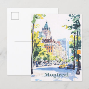Montreal Kanada Gouache-Malerei-Illustration Reise Postkarte