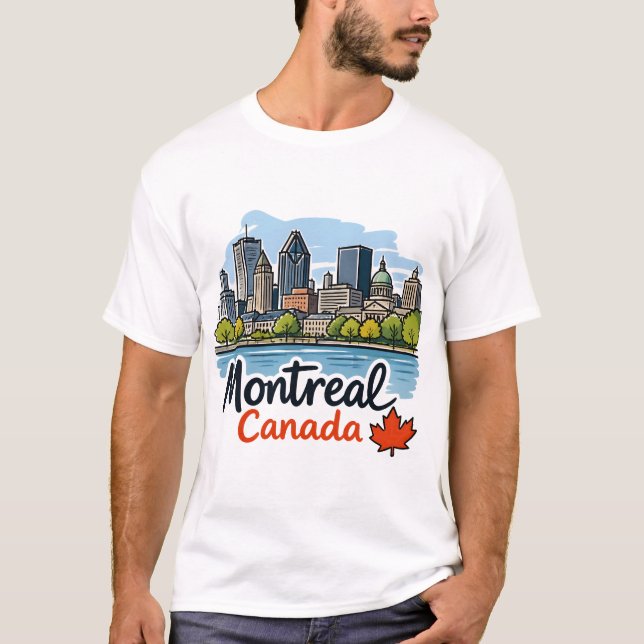 Montreal Kanada Hübsche Skyline  T-Shirt (Vorderseite)