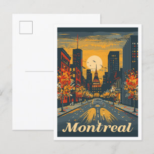 Montreal Kanada Kunst Vintage Reiseillustration Postkarte
