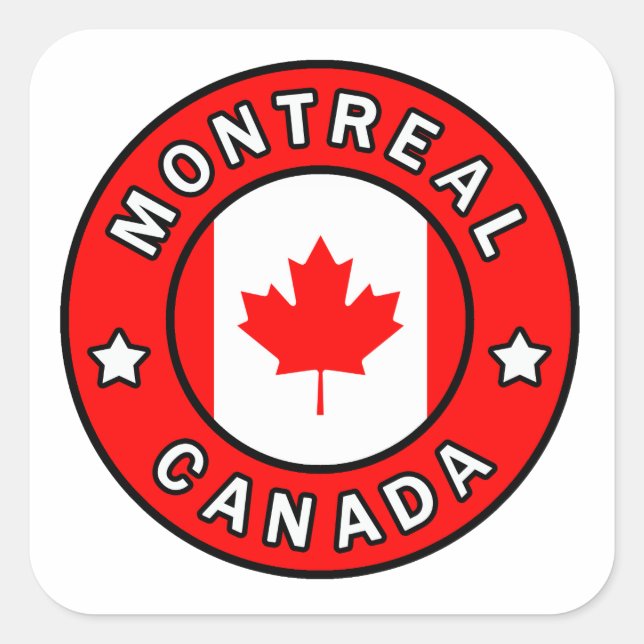 Montreal Kanada Quadratischer Aufkleber (Vorderseite)