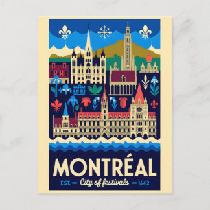 Montréal Kanada Retro-Reiseposter-Kunst Postkarte