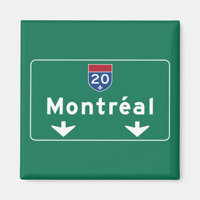 Montreal, Kanada Road Sign Magnet (Vorne)