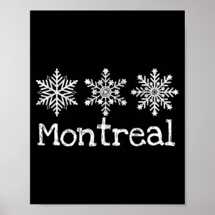 Montreal Kanada Schneeflocken Schnee Winter Skifah Poster