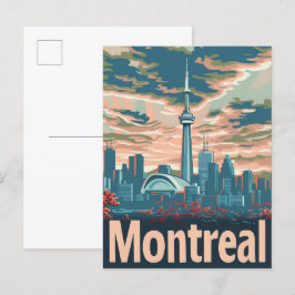 Montreal Kanada Vintag Retro Travel Illustration Postkarte
