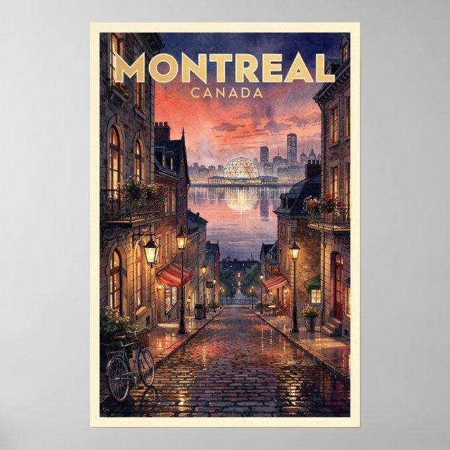 Montreal Kanada Vintage-Reise Poster (Vorne)