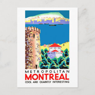 Montreal, Kanada, Vintage-Reise Postkarte