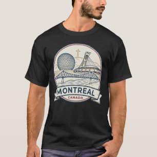 Montreal, Kanada: Vintage-Skyline-Landmarke-T-Shir T-Shirt