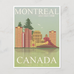 Montreal Kanada Vintage-Tourismus-Illustration Sta Postkarte