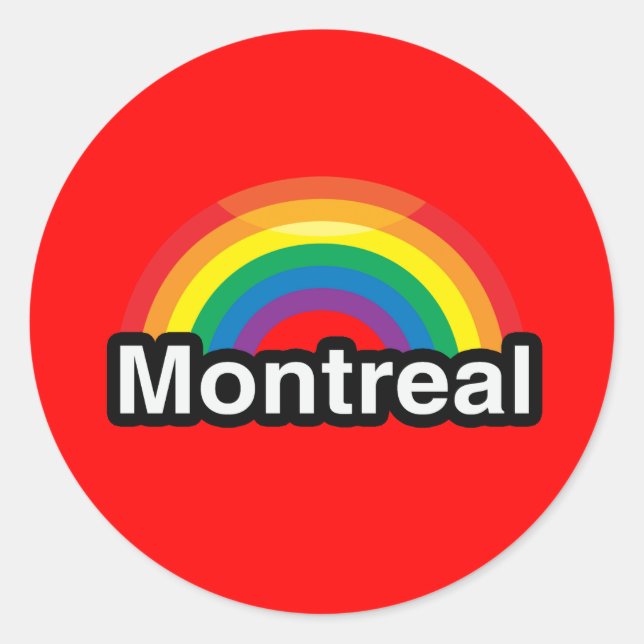 MONTREAL LGBT PRIDE RAINBOW RUNDER AUFKLEBER (Vorderseite)