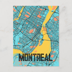 Montreal QC Canada City Karte Aquamarine Postkarte