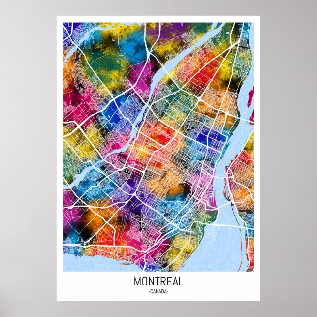 Montreal Quebec Canada City Map Poster (Vorne)