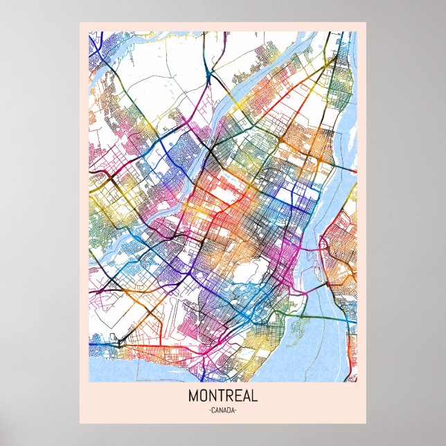 Montreal Quebec Canada City Map Poster (Vorne)