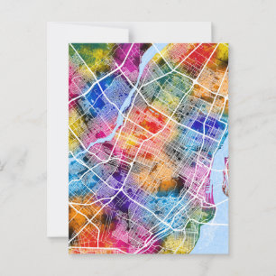Montreal Quebec Canada City Map Postkarte