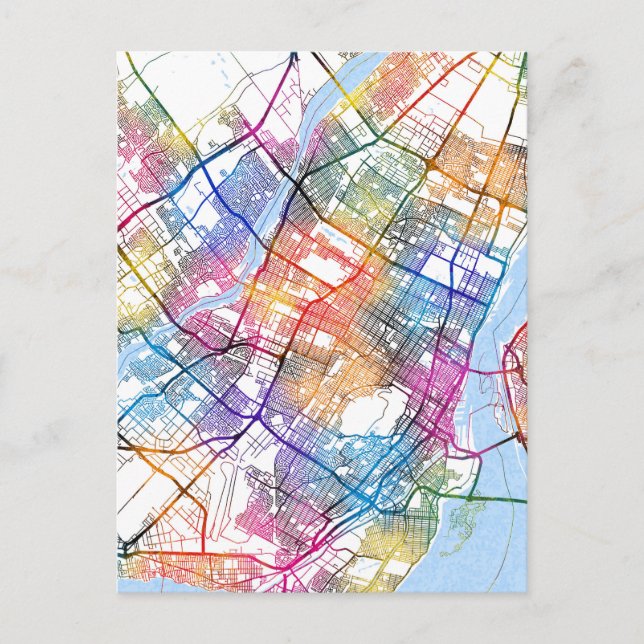 Montreal Quebec Canada City Map Postkarte (Vorderseite)