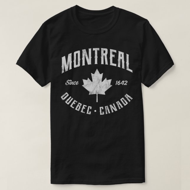 Montreal Quebec Kanada Seit 1642 kanadischer Ahorn T-Shirt (Design vorne)