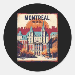 Montreal Quebec Kanada Vintage Travel Touris 1950 Runder Aufkleber