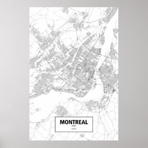 Montreal, Quebec (schwarz auf weiß) Poster