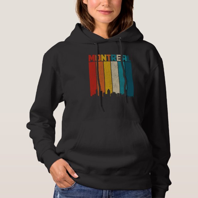 Montreal Quebec Skyline Vintage Retro Canada Canad Hoodie (Vorderseite)