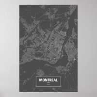 Montreal, Quebec (weiß auf schwarz)