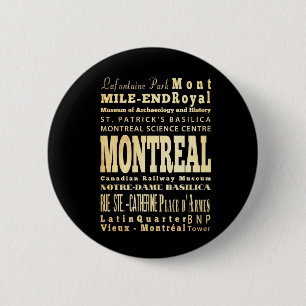 Montreal-Stadt der Kanada-Typografie-Kunst Button