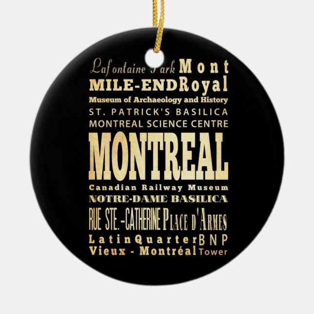 Montreal-Stadt der Kanada-Typografie-Kunst Keramikornament (Vorne)