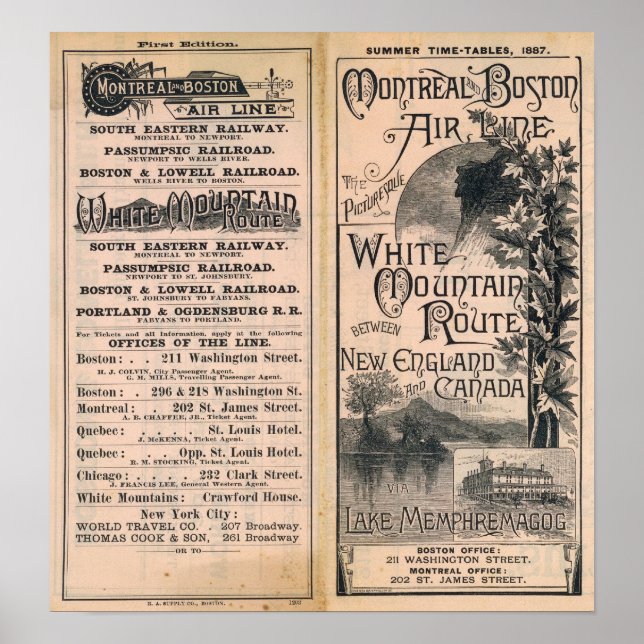 Montreal und Boston Air Line Poster (Vorne)