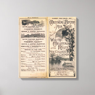Montreal- und Boston-Luftverkehrslinie Leinwanddruck