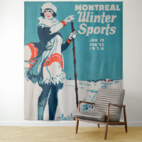 Montreal Wintersport Vintage Poster Skiing 1924