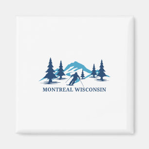 Montreal Wisconsin Skigebiet Skifahren Skifahrer Magnet