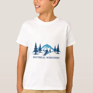 Montreal Wisconsin Skigebiet Skifahren Skifahrer T-Shirt