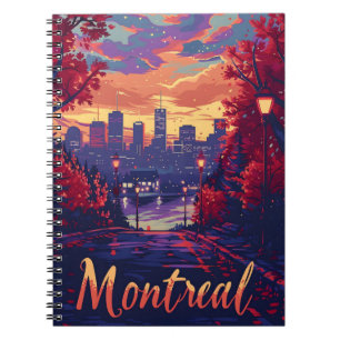 Montrealer Nächte: Stadtläden und Lila Wolken Notizblock