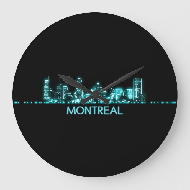 Montrealer Skyline Große Wanduhr (Vorderseite)