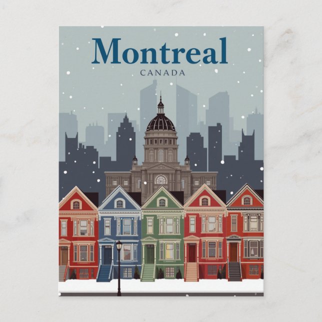 Montrealer viktorianische Häuser Postkarte (Vorderseite)