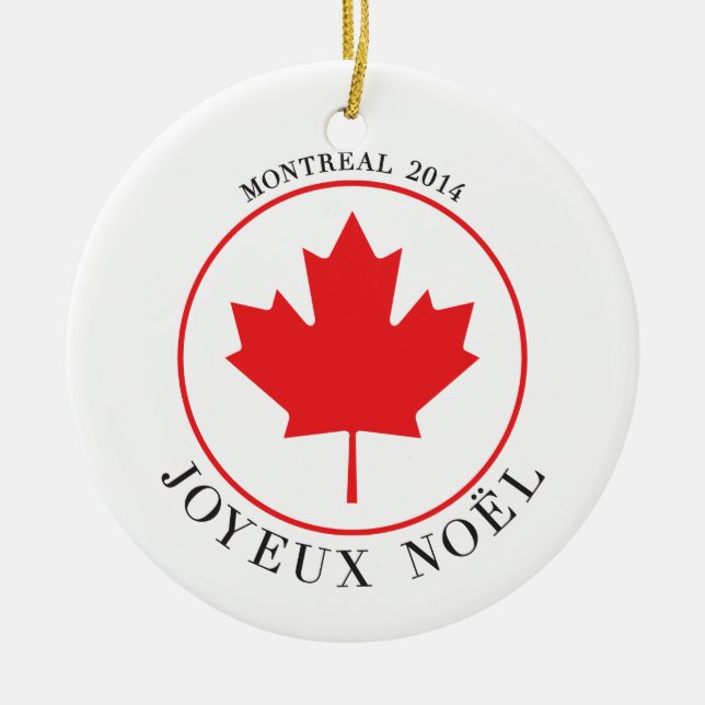 Montrealweihnachtsverzierung 2014 (Joyeux Noël) Keramikornament (Vorne)