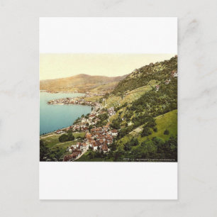 Montreux. Aussicht von Chambebaud, Genfer See, Sch Postkarte