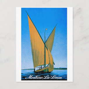 Montreux, Genfersee, Schweiz, Vintage-Reise Postkarte