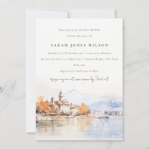 Montreux Schweiz Landschaft Baby Shower Einladung