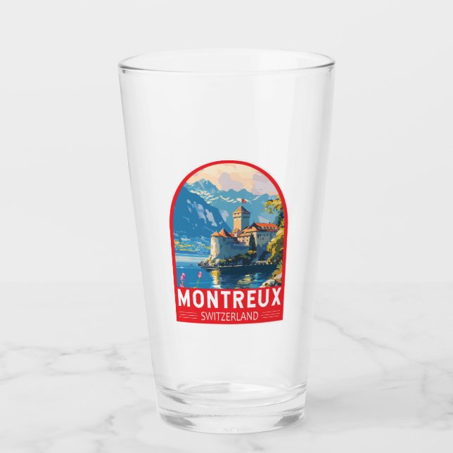 Montreux Schweiz Reisen Vintag Glas (Vorderseite)