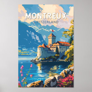 Montreux Schweiz Reisen Vintag Poster